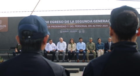 Preside gobernadora ceremonia de egreso de la segunda generaci&oacute;n de polic&iacute;a de proximidad y del personal en activo 2025