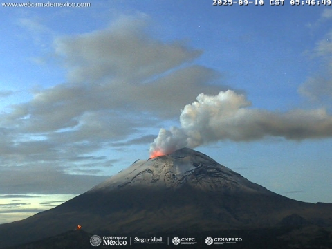 Registra 26 exhalaciones volcán Popocatépetl; se mantiene semáforo amarillo fase 2