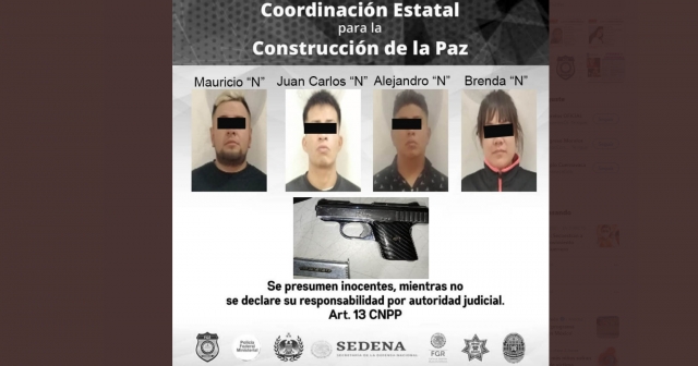 Detienen a cuatro personas con droga y un arma en Pazulco