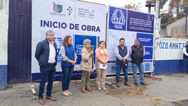 Arrancan obras para sustituir línea de conducción de asbesto por tubería pad en dos pozos en Cuernavaca