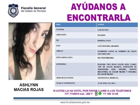 Una joven desapareció en Cuernavaca