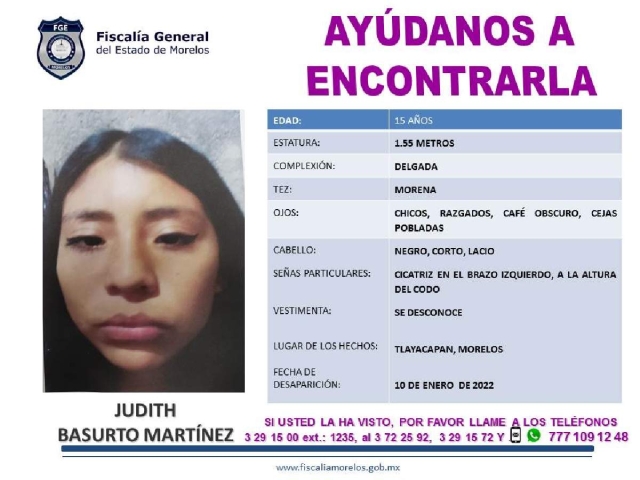  Una adolescente desapareció hace 11 días