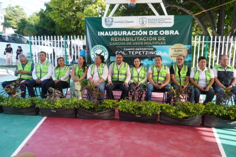 Inaugura Santos Tavarez cancha de usos múltiples en Tepetzingo
