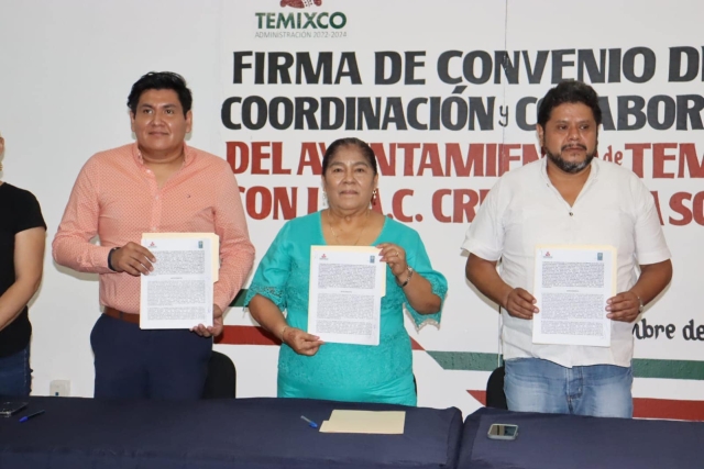 Temixco y Creativería Social firman convenio para apoyar a mujeres víctimas de violencia