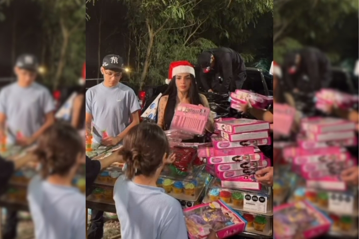 Karely Ruiz reparte juguetes a ni&ntilde;as y ni&ntilde;os de escasos recursos en Monterrey durante Navidad