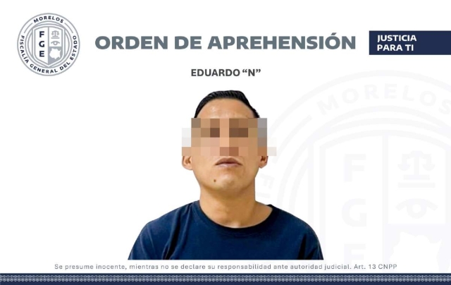Eduardo “N” fue asegurado en la colonia Ampliación Chapultepec, en el municipio de Cuernavaca.