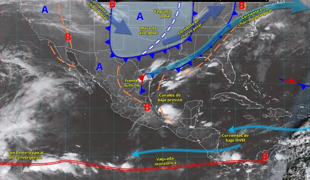 Gobierno alerta por Frente Frío 16 y pide mantener protocolos en varios estados
