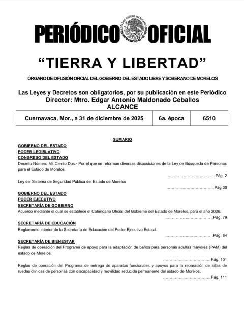Est&aacute;n en vigor reformas en materia de b&uacute;squeda de personas 