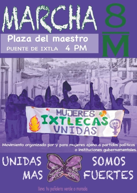 Convocan en Puente de Ixtla a marcha del 8M