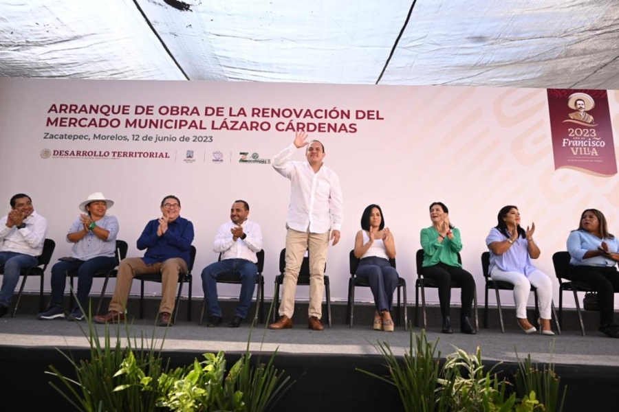 Encabeza gobernador arranque de obra de la renovación del mercado 'Lázaro Cárdenas' en Zacatepec