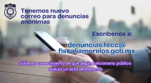 Habilita fiscalía anticorrupción correo para denuncias