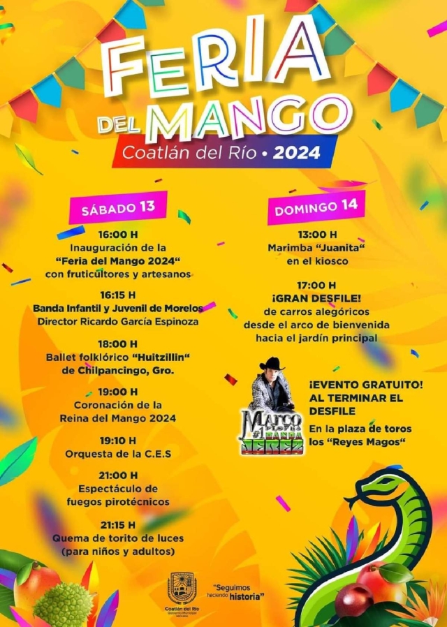 En puerta, la Feria del Mango en Coatlán del Río