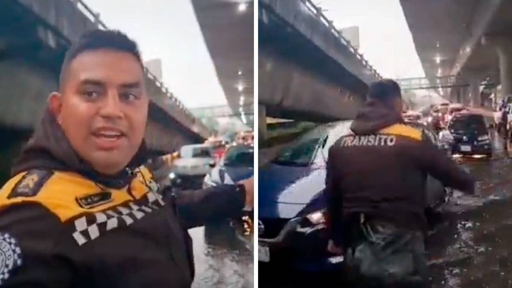 Policía de Tránsito de CDMX dijo sentirse feliz.