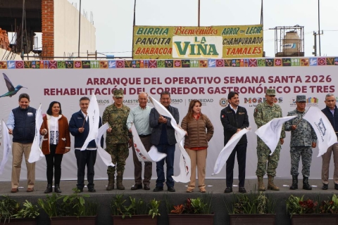 Acompa&ntilde;ada de representantes de la Mesa de Coordinaci&oacute;n Estatal para la Paz y Seguridad, Margarita Gonz&aacute;lez Saravia activ&oacute; el operativo de Semana Santa 2026, y tambi&eacute;n inaugur&oacute; la rehabilitaci&oacute;n del Corredor Gastron&oacute;mico de Tres Mar&iacute;as. 