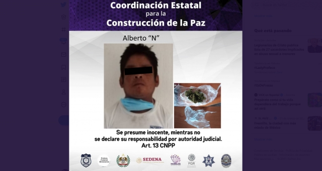 Arrestan a joven con droga en la glorieta de La Luna