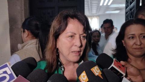 La gobernadora Margarita González Saravia concedió una entrevista al finalizar la reunión.