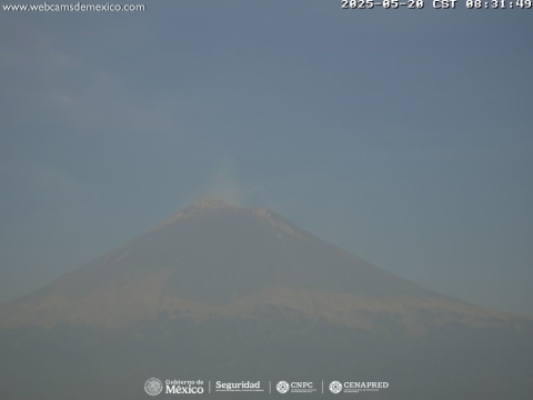 Registra 31 exhalaciones volcán Popocatépetl; se mantiene semáforo amarillo fase 2