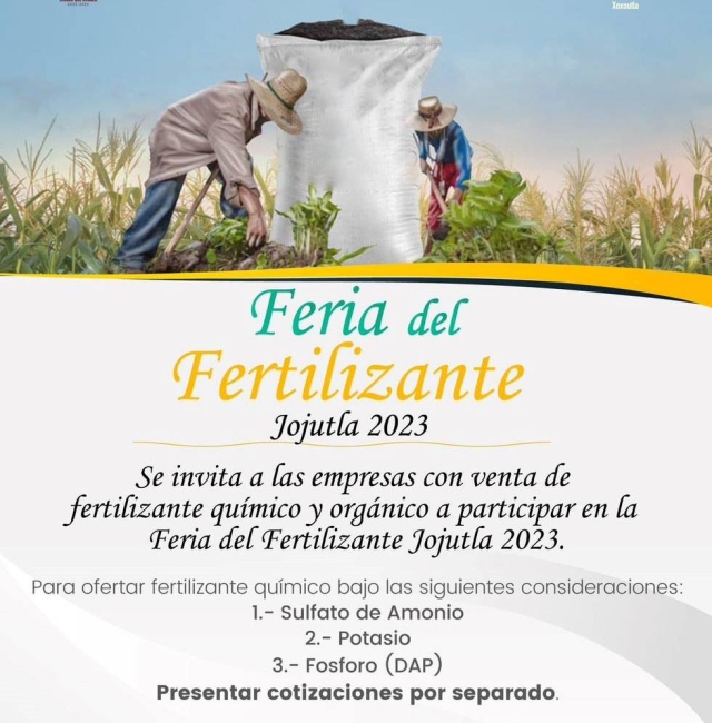 Organizan feria del fertilizante en Jojutla