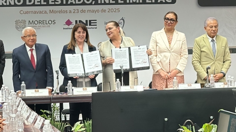 Firman Gobierno de Morelos, INE e Impepac convenio marco de colaboración