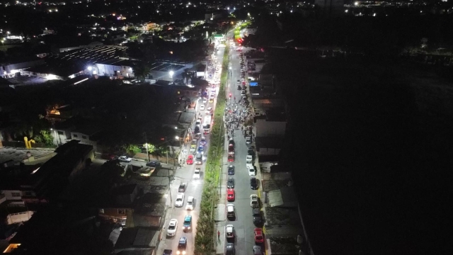 Inauguran alumbrado público en el par vial Lázaro Cárdenas, en Jiutepec