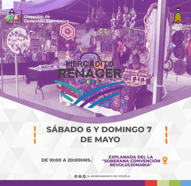 Participarán más de 40 artesanos y productores en mercadito “Renacer” de Jojutla