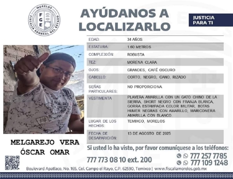 Un individuo desapareció en Temixco