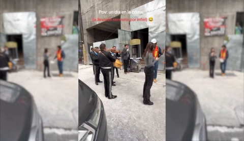 Mujer enfrenta a su pareja por infidelidad en CDMX mientras mariachi toca sin pausa