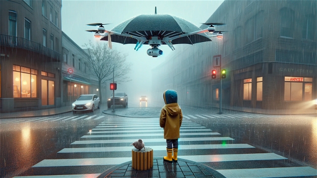 El paraguas del futuro: Un dron que te sigue para protegerte de la lluvia