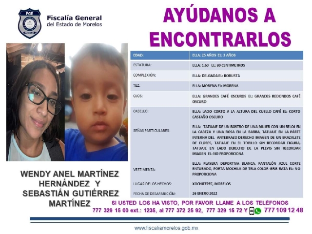 Un niño y su madre están desaparecidos