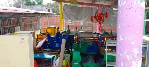 Retraso de obra impide regreso a clases en k&iacute;nder de Cuauchichinola