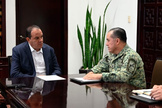 Acuerdan Cuauhtémoc Blanco y el comandante de la 24ª. Zona Militar reforzar trabajo coordinado por la seguridad de la ciudadanía