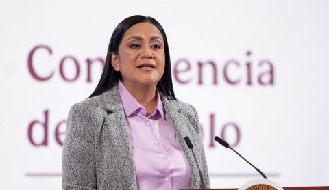 Secretaria de Bienestar, Ariadna Montiel.