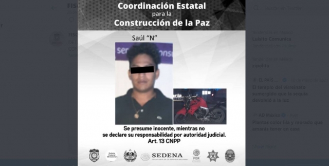 Atrapan a individuo en posesión de una moto robada