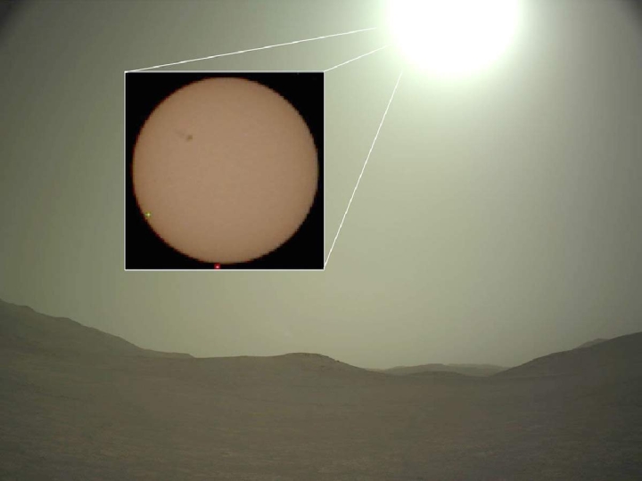 Capta enorme mancha solar vista desde Marte por el Rover Perseverance