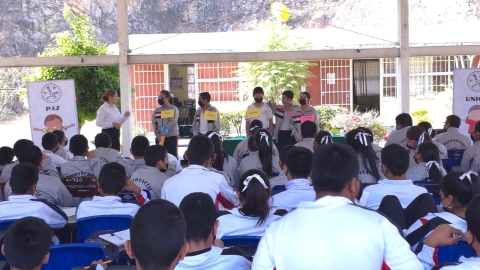 Refuerzan prevención del delito en telesecundarias de Emiliano Zapata