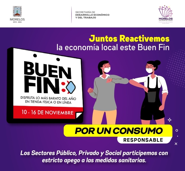 Invita SDEyT a participar de manera responsable en El Buen Fin 2021