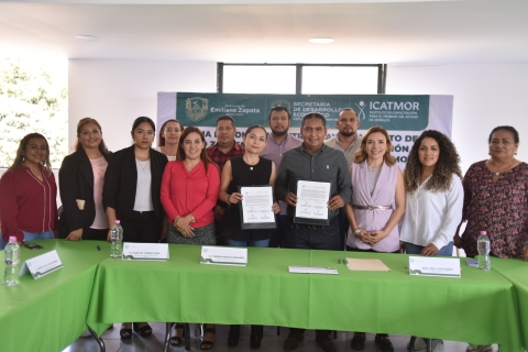 Firma Ayuntamiento de Emiliano Zapata convenio de colaboración con Icatmor