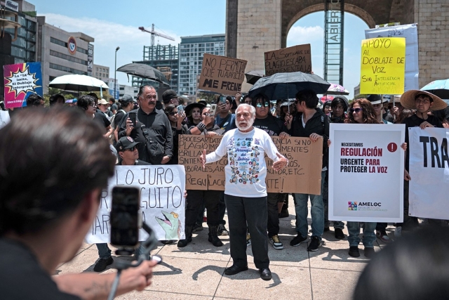 Actores de doblaje en México marchan contra la IA