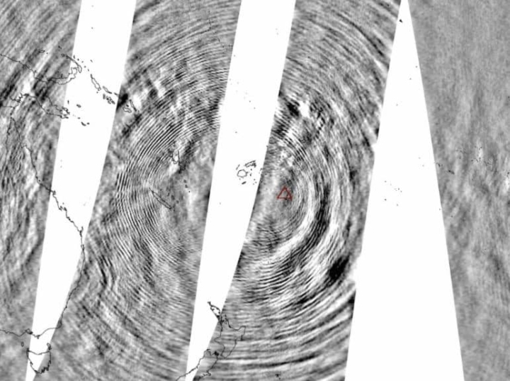 Erupción del volcán Tonga provoca oleadas atmosféricas captadas por la NASA