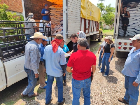 Productores pecuarios reciben alimento para ganado