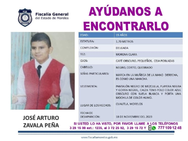 Un adolescente desapareció en Cuautla