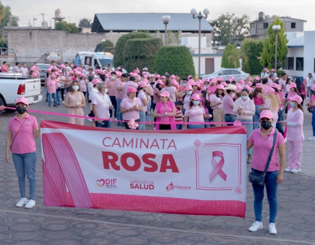 Realizan Caminata Rosa en Atlatlahucan
