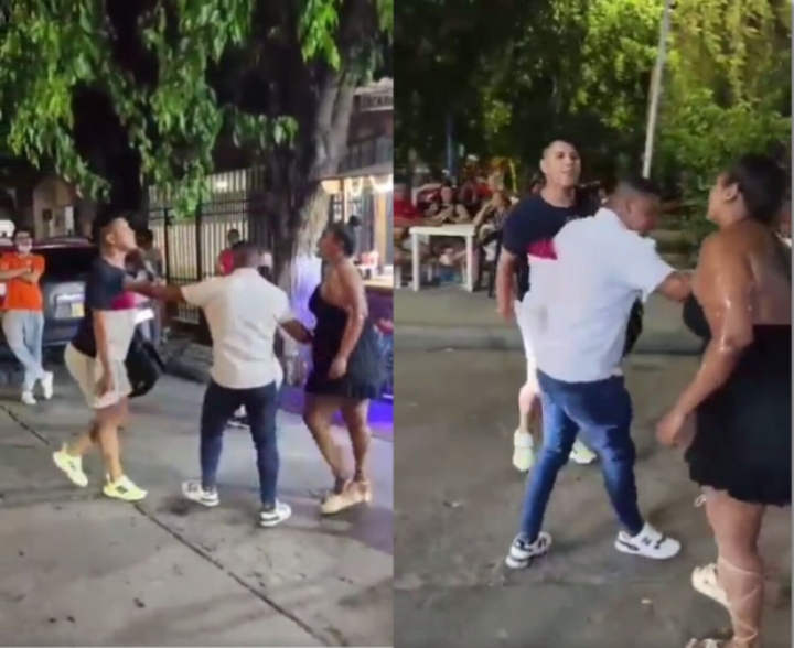 Hombre y mujer se pelean por marido en plena vía pública