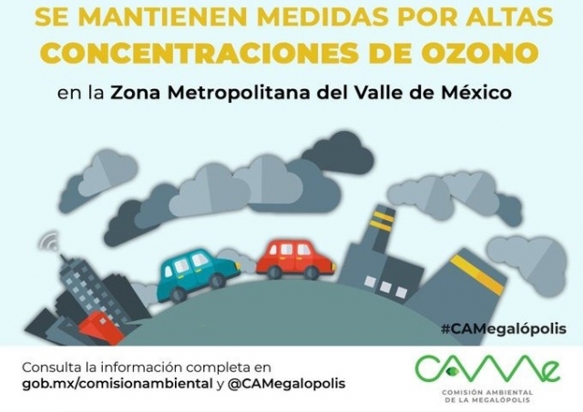 Activan medidas por altas concentraciones de ozono en la ZMVM