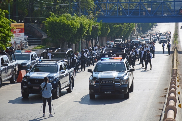 Despliegan en Cuernavaca a más de 200 policías municipales, en el proceso electoral 2024