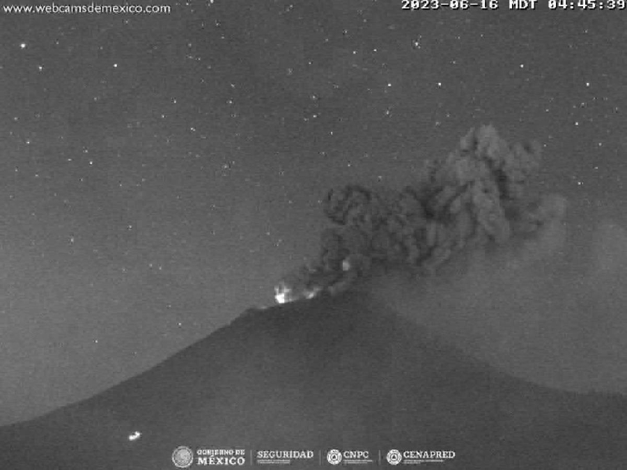 El Semáforo de Alerta Volcánica del Popocatépetl se mantiene en Amarillo Fase 2