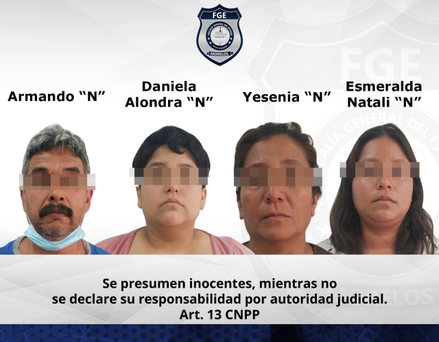 Prisión preventiva contra cuatro adultos por robo calificado y violencia familiar en Totolapan