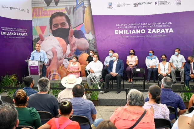 Anuncia Cuauhtémoc Blanco rehabilitación del mercado municipal de Emiliano Zapata