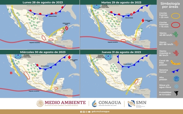 Se prevén lluvias y temperaturas frescas para la última semana de agosto en Morelos