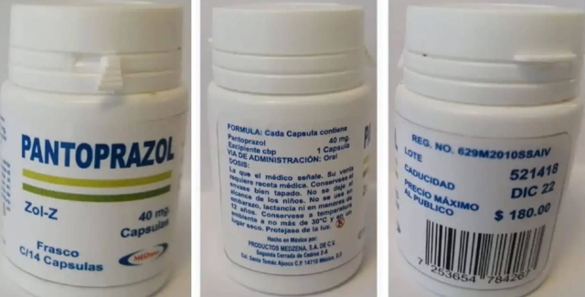 Cofepris alerta por uso de &quot;Pantoprazol&quot;.